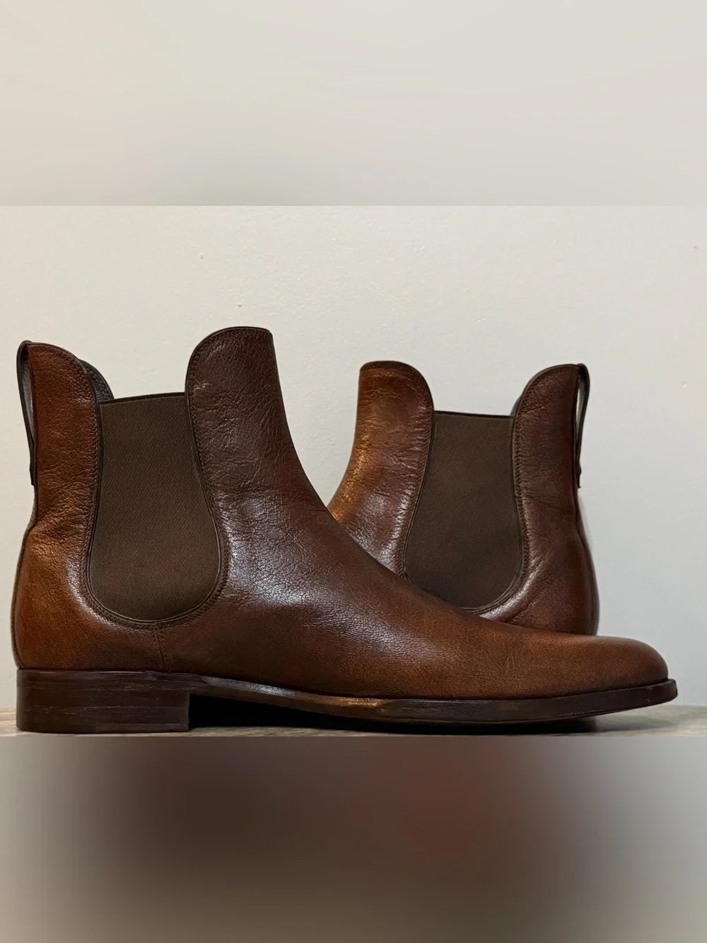 SERGIO ROSSI BROWN LEATHER CHELSEA BOOTS US SZ 8 /  7 UK  $1200 RM WILLIAMS